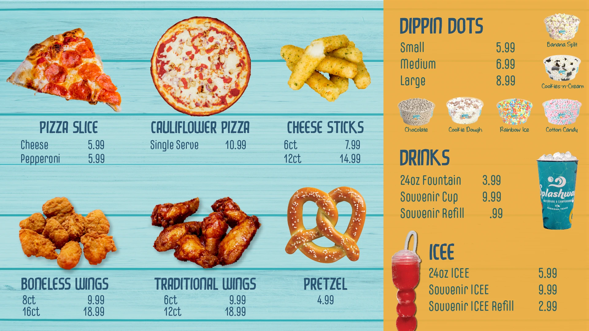 Beachside Pizza menu