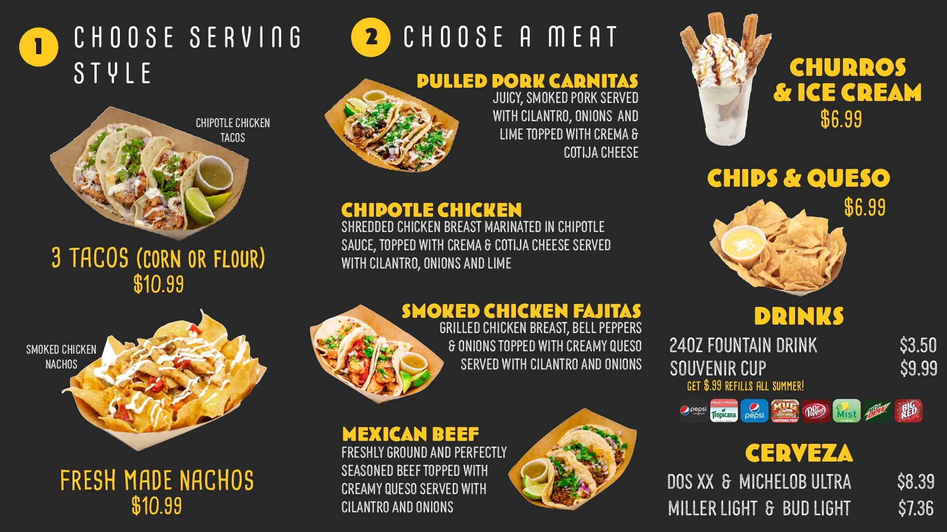 Tortuga's menu
